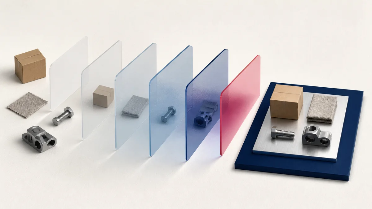 Unmarked procurement materials pass through transparent decision planes and resolve into an organized category-strategy set.
